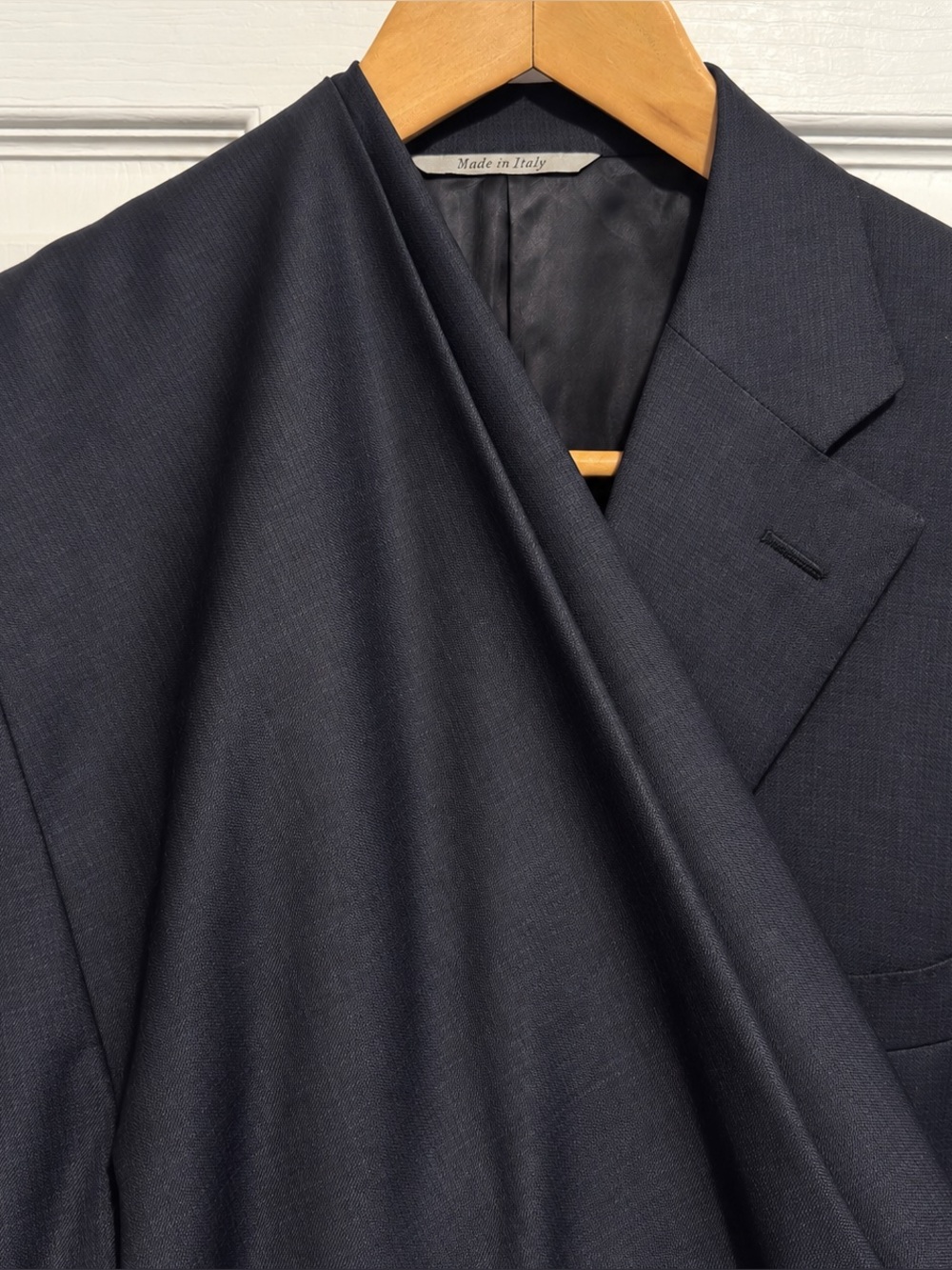Canali 1934 Italy Men’s 2-Piece Suit Check Navy Blue 100% Wool Size 46R / 40x32 - Picture 12 of 12